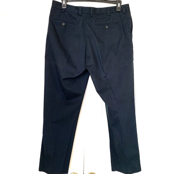 NORDSTROM PANTS NAVY 38X30  SmartCare Wrinkle Free Cotton Straight Fit - Picture 3 of 11